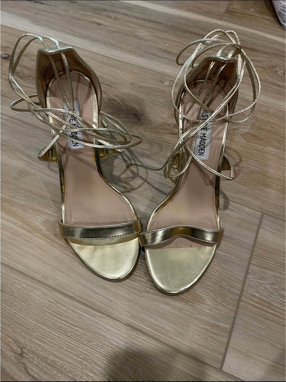 Steve Madden Metallic Gold Lace-Up Heels
